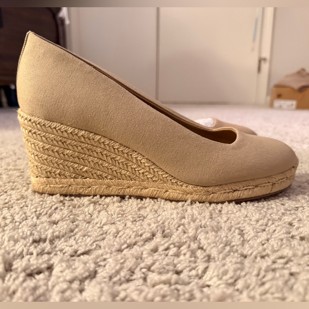 J. Crew Factory Tan Wedge Espadrilles Size 10 - Picture 6 of 9
